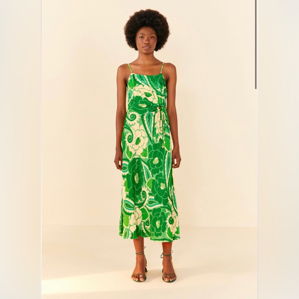 NWT FARM Rio Tropical Groove Circle Cut Out Midi Dress